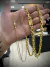 CORRENTE 8MM CADEADO + CORRENTE 2MM CADEADO BANHADO A OURO 18K - Leve0102