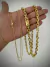 CORRENTE 8MM CADEADO + CORRENTE 2MM CADEADO BANHADO A OURO 18K - Leve0102 - comprar online