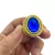 Anel Imperador Cravejado Pedra Azul Banhado A Ouro 18k Lançamento