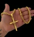 Corrente 7mm Peruano Fecho Canhão + Pingente Cruz Amarrada Banhado a Ouro 18K - comprar online