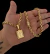 Corrente 6mm Cadeado Fecho Marcação 750 + Pingente Letra Grátis Banhado a Ouro 18K - comprar online