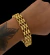 Pulseira 15mm Tijolinho Triplo Fecho Premium Marcação 750 Banhado A Ouro 18K Lançamento - comprar online