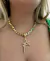 Cordão Feminino 8mm Friso S + Pingente Fé Cravejado Banhado a Ouro 18k Lançamento - CodF001 - comprar online