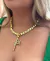 Cordão Feminino 8mm Friso S + Pingente Fé Cravejado Banhado a Ouro 18k Lançamento - CodF001