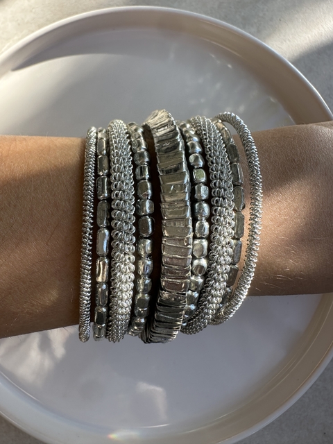 Pulsera Ancha Plateada - comprar online