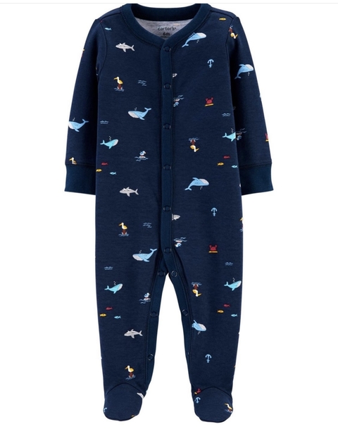 Macacão Azul Marinho Baleias - Carter’s