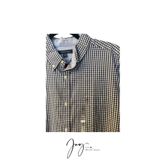 Camisa Masculina Social Azul Escura Quadriculada - Tommy Hilfiger - comprar online