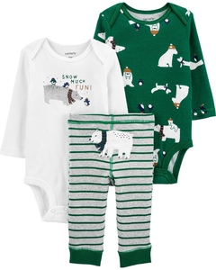 Trio Urso Polar Verde - Carter´s