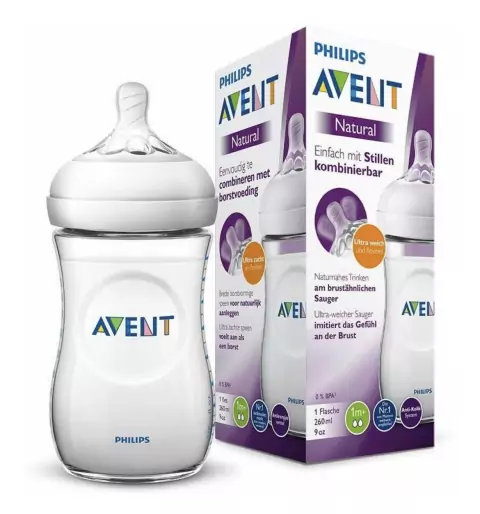 Mamadeira Avent 260ml bico pétala 1+