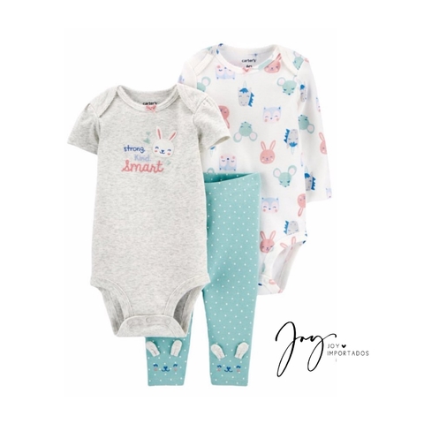Trio Bumbum Coelho Verde Água - Carter´s - comprar online