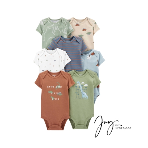 Kit body manga curta Dinossauros