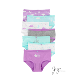 Kit 7 calcinhas Roxa, Azul e Cinza - Carter’s
