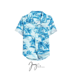 Camisa Manga Curta Azul Coqueiros - GAP