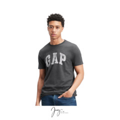 Camiseta Cinza Chumbo Logo Branca - GAP