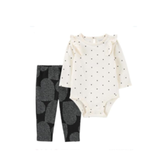 Conjunto 2 Peças Preto Coração - Carter´s