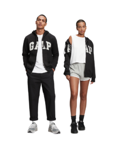 Blusa Moletom Preto com Zíper Unissex - GAP