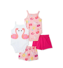 Kit Body + Shorts Flamingo - Carter's