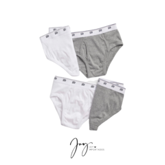 Kit de Cuecas Infantil Cinza e Branca - GAP