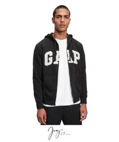 Blusa Moletom Preto com Zíper Unissex - GAP na internet