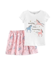 Conjunto Unicórnio short-saia