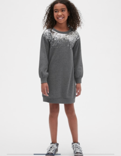 Vestido cinza GAP bordado na internet