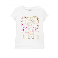 Camiseta Branca Girafa c/ Glitter - Carter´s