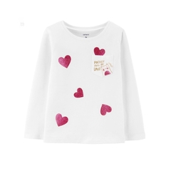 Camiseta Manga Longa Coração - Carter´s