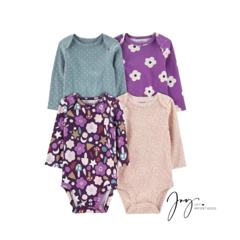 Kit de Body 4 Peças Floral Roxo - Carter´s