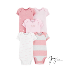 Kit de Body 5 Peças Nuvem Rosa Listrado - Carter´s