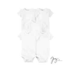 Kit de body 5 peças Branco Liso - Carter’s