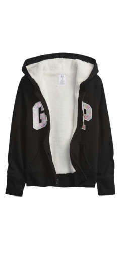 Moletom Preto Sherpa GAP menina - comprar online