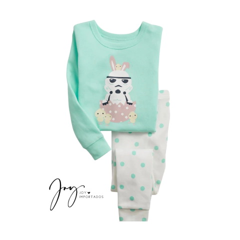 Pijama de Algodão Star Wars Verde Água - GAP