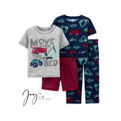 Pijama de Algodão Carros 4 Peças - Carter´s