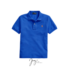 Camiseta Gola Polo Azul Bic Logo Laranja - Ralph Lauren