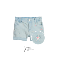 Shorts Jeans Bordado Flores - GAP