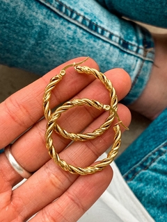 A200 - ARGOLLAS TORZADAS DORADAS - 3,5CM