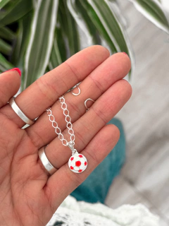 C332 - CONJUNTO PELOTA DE FÚTBOL ROJA Y BLANCA