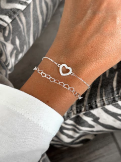 PP338 - PULSERA DOBLE CORAZONES