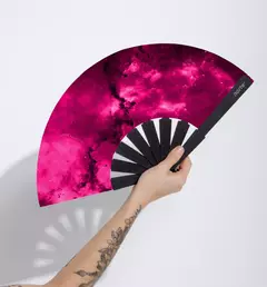 ABANICO GALAXIA FUCSIA