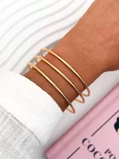 P364 - PULSERA BRAZALETE TRIPLE DORADO