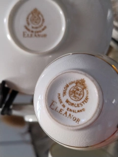 Duo de Cafe en Porcelana Inglesa Worcester Eleanor Bone China de coleccion (100) - 2Gardenias Bazar antiguo & Deco