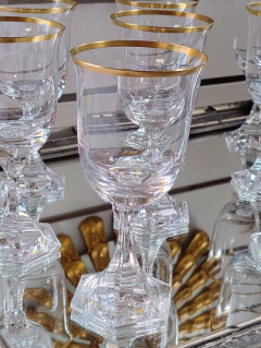 8 Copas para Vino ribetes al oro - 2Gardenias Bazar antiguo & Deco