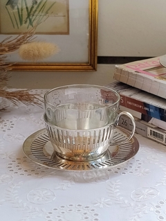 Duo de Cafe Bañados en Plata y Vidrio de Plateria Osiris - comprar online
