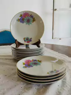 Plato de Postre en Porcelana Marly Lozadur motivos florales - 2Gardenias Bazar antiguo & Deco