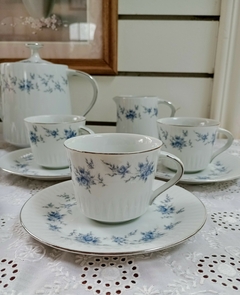 Duo de Te en Porcelana Tsuji Flores Azules - comprar online