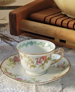 Duo de Cafe en Porcelana Francesa Limoges Shabby Chic de coleccion - tienda online