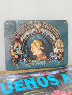 Cartel de Chapa Vintage Evita 21 cm x 16 cm en internet