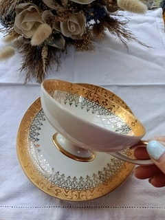Duo de Te en Porcelana Alemana Bavaria rivetes en oro de coleccion - tienda online