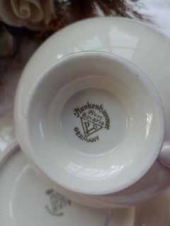 Duo de Te en Porcelana Alemana Bavaria rivetes en oro de coleccion en internet