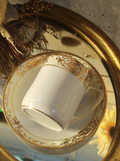 Duo de Cafe en Porcelana Alemana rivetes al oro - 2Gardenias Bazar antiguo & Deco